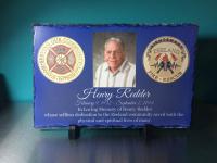 Memorial sublislate for a very loved fireman.
