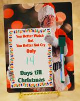 Santa counts down to till his arrival with a gentle reminder to be good. Magnetic dry erase mar