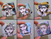 Magnets sublimated with images of my Artwork.  www.atouchofglassjewelry.com